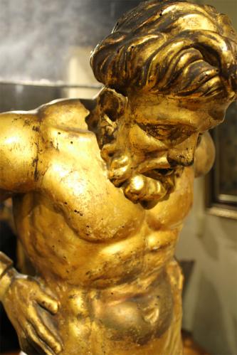 An 18th Century Italian Giltwood Statue of Atlas No. 1306 An 18th Century Italian Giltwood Statue of Atlas No. 1306