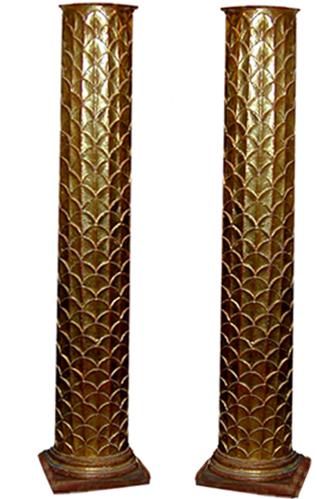 A Pair of 18th Century Italian Giltwood Columns No. 690 A Pair of 18th Century Italian Giltwood Columns No. 690