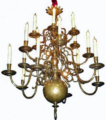 An 18th Century Fine Dutch Eighteen-Light Three Tiered Brass Chandelier No. 3227 An 18th Century Fine Dutch Eighteen-Light Three Tiered Brass Chandelier No. 3227