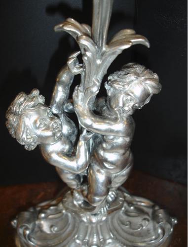A Pair of Italian 19th Century Silver Candelabra No. 3407 A Pair of Italian 19th Century Silver Candelabra No. 3407