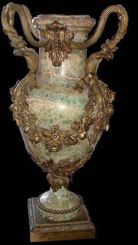 A Striking 19th Century Onyx and Orlmolu Urn No. 3552 A Striking 19th Century Onyx and Orlmolu Urn No. 3552