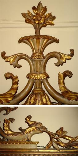 An 18th Century Italian Giltwood and Polychrome Sopraporta Mirror No. 3854 An 18th Century Italian Giltwood and Polychrome Sopraporta Mirror No. 3854