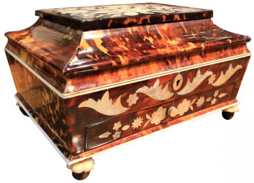 A 19th Century Tortoiseshell Tea Caddy No. 3949 A 19th Century Tortoiseshell Tea Caddy No. 3949