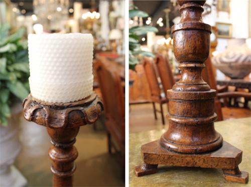 A Set of Six 19th Century Italian Walnut Candlesticks No. 3758 A Set of Six 19th Century Italian Walnut Candlesticks No. 3758