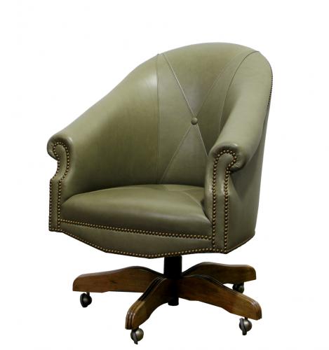 A Custom Adjustable Leather Executive Desk Chair No. 4129 A Custom Adjustable Leather Executive Desk Chair No. 4129