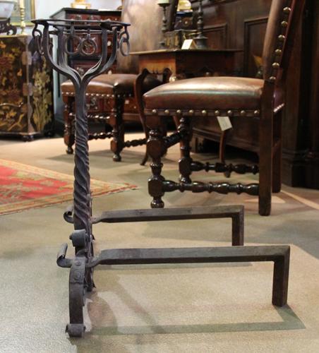 A Magnificent Pair of 18th Century French Chateau Hand Wrought Iron Andirons (Chenets) 4437 A Magnificent Pair of 18th Century French Chateau Hand Wrought Iron Andirons (Chenets) 4437