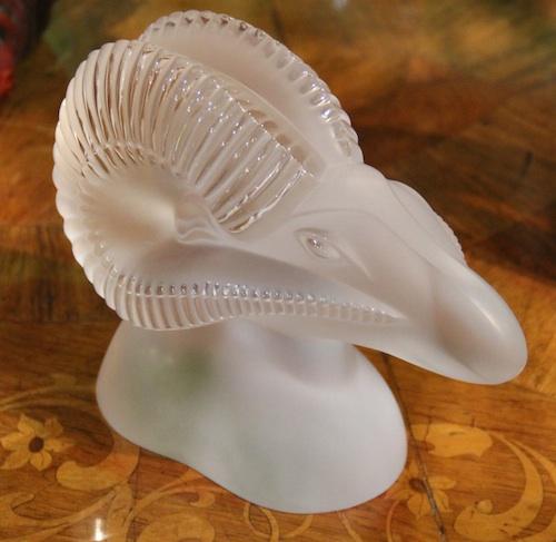 A 20th Century French Ram’s Head in the Lalique Taste No. 4383 A 20th Century French Ram’s Head in the Lalique Taste No. 4383