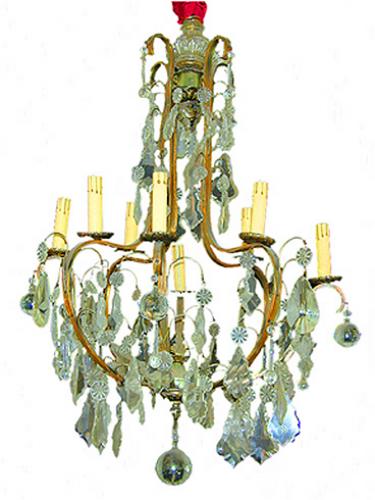 An Elegant 19th Century Italian Cut Crystal Eight-Light Chandelier No. 259