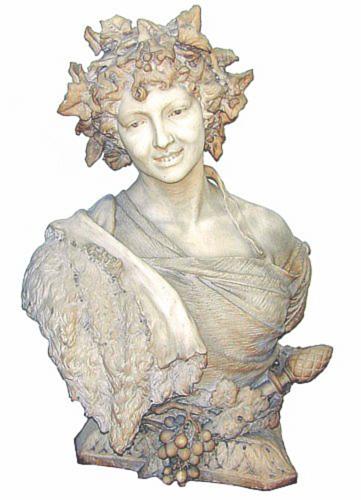 A 19th Century Italian White Marble Bust of Bacchante No. 1473