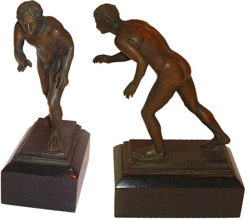 A Continental Bronze Nude of a Neoclassical Wrestler No. 2695