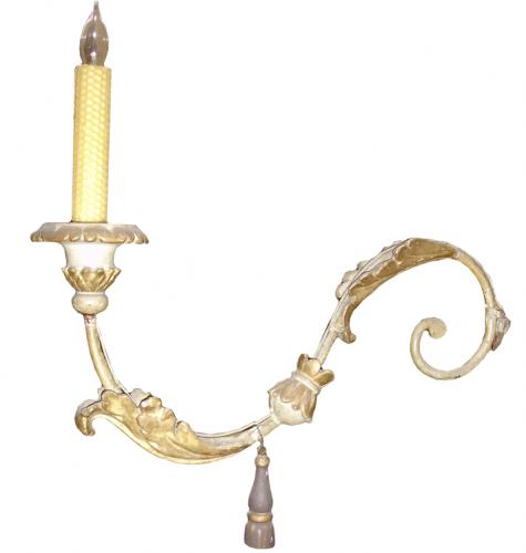 An 18th Century Italian Polychrome,Giltwood and Iron 6-Light Chandelier No. 3250