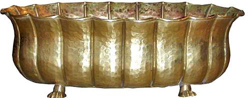 A 19th Century Italian Hammered Brass Bowl Centerpiece No. 3822