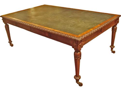 A 19th Century Irish Carved Mahogany Partners Desk No. 3895 A 19th Century Irish Carved Mahogany Partners Desk No. 3895