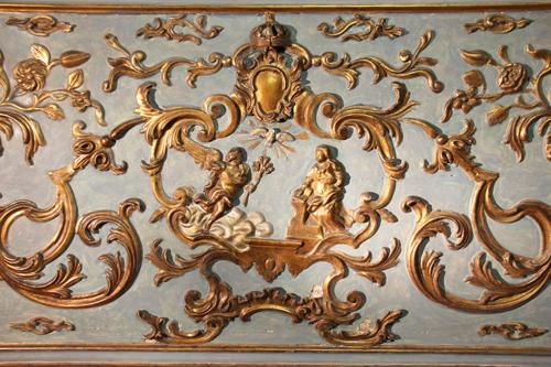An Exquisite 18th Century French Louis XV Polychrome and Parcel-Gilt Boiserie Panel No. 4274