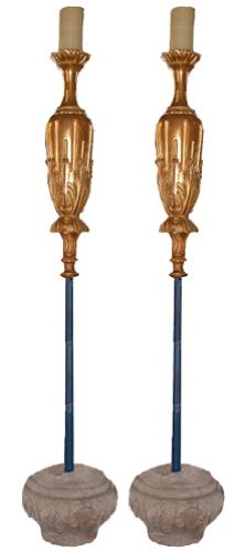 A Boldly Overscaled Pair of 18th Century Carved Gilt Torchères No. 2454