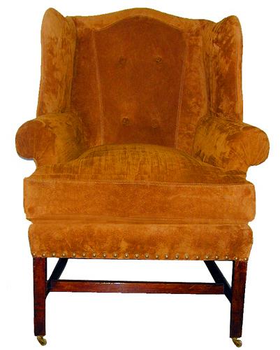 A Handsome 18th Century Mahogany English Wing Chair No. 2217