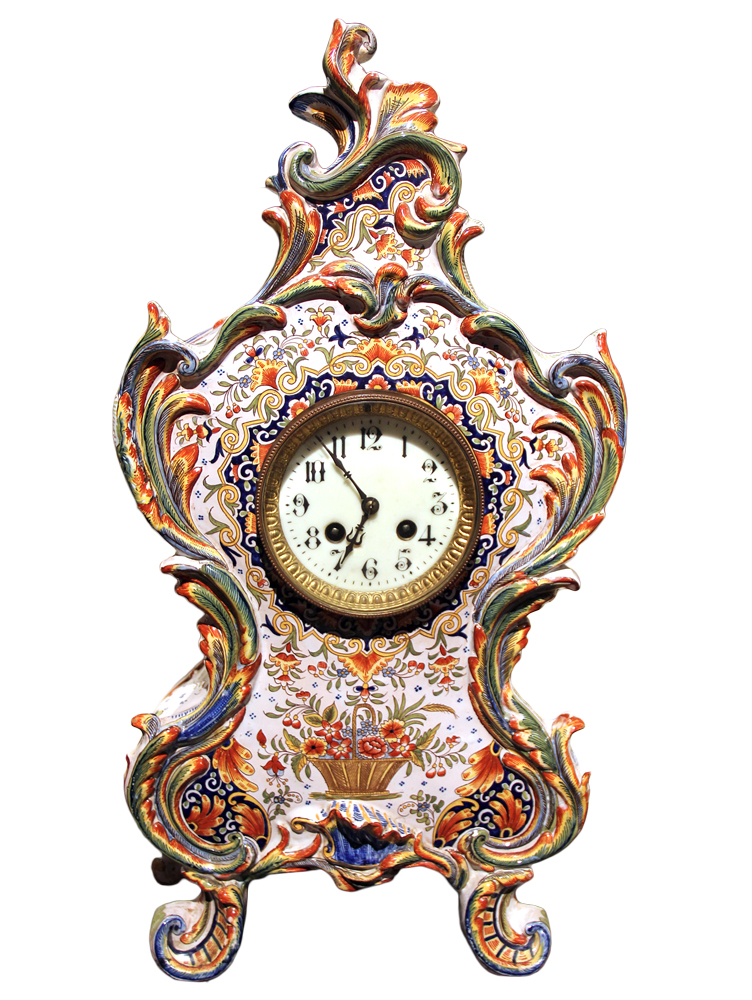 A 19th Century Louis XVI Style Faience Mantel Clock No. 1153