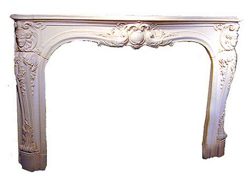 A 19th Century Italian White Carved Marble Mantel and Surround No. 1467