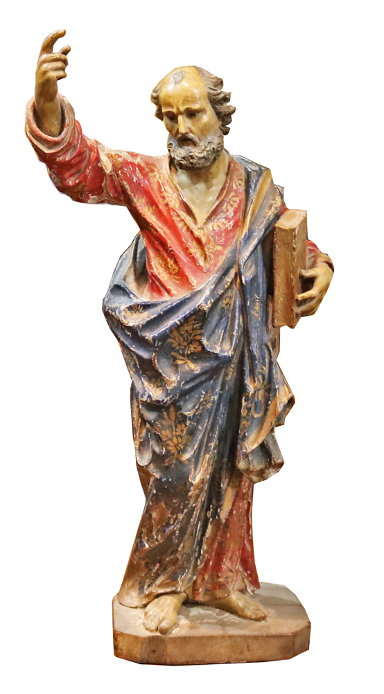An Exquisite 16th Century Polychrome Carved Statue of Saint Paul No. 1628