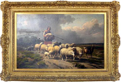A Mid 19th Century Belgian Oil on Panel by Eugene Joseph Verboeckhoven No. 2914