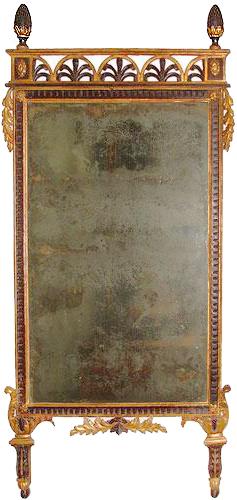 A Dramatic 18th Century Luccan Polychrome and Parcel-Gilt Pier Mirror No. 2962