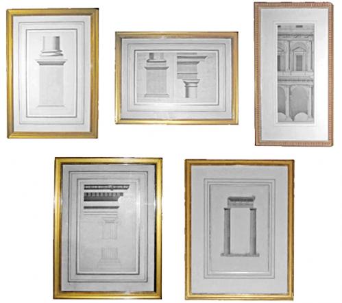 A 19th Century French Set of Five Architectural Drawings No. 1428