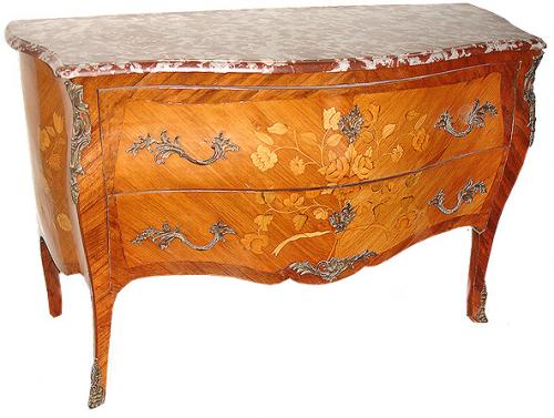 A 19th Century French Meuble de Style Two Drawer Marquetry Commode No. 2739