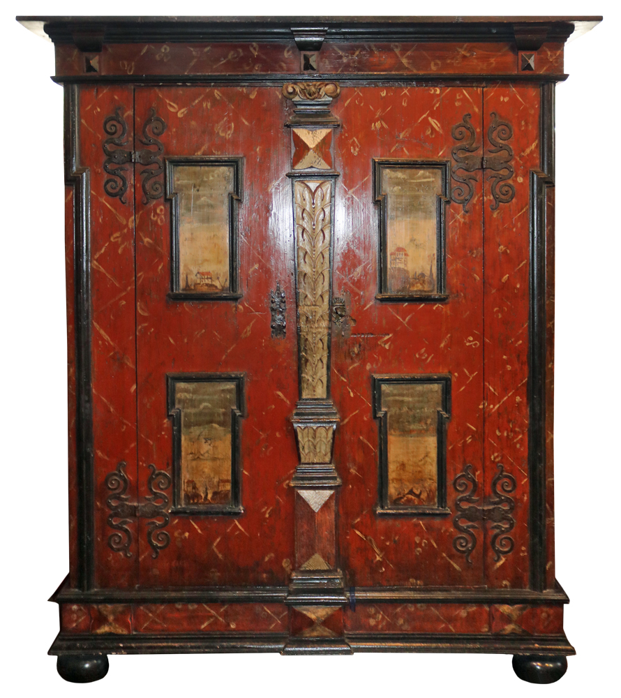 A Handsome 18th Century Hand-Painted Armoire No. 2116
