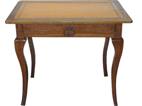 An 18th Century Rusticated French Walnut Writing Table with Embossed Leather Top No. 3257