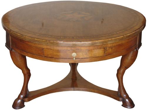 An Italian Marquetry and Walnut Circular Center Table No. 3334
