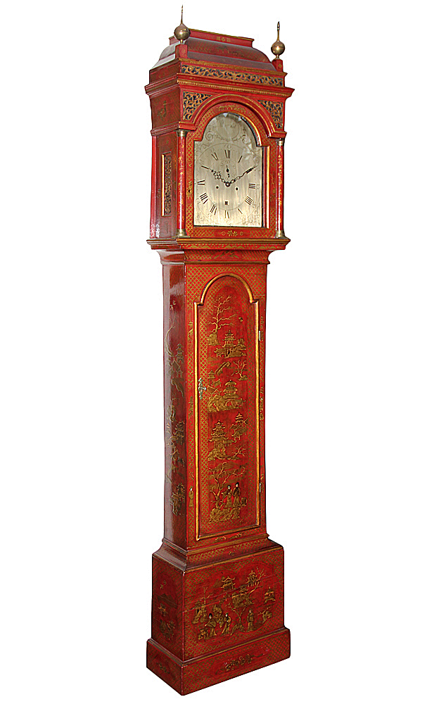 A George III Cinnabar Chinoiserie Tall Case Clock No. 2363
