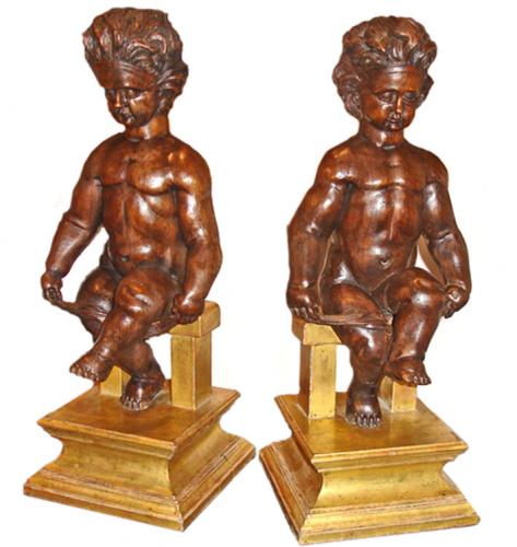 A Pair of 18th Century Polychromed Figures No. 3358