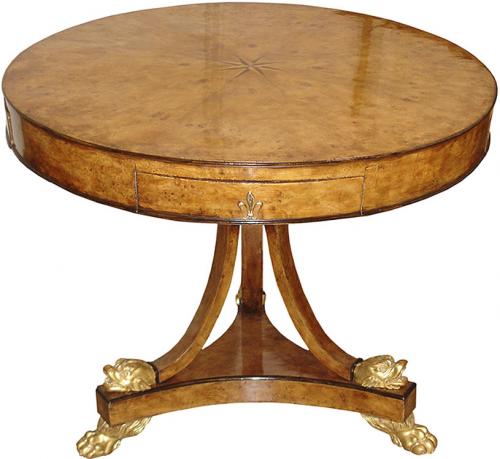 A Mid 19th Century French Burl Elm Wood Center Table No. 3399
