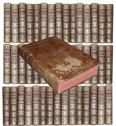 A Grouping of Sixty-Four 18th Century French Leather Bound Books No. 3824