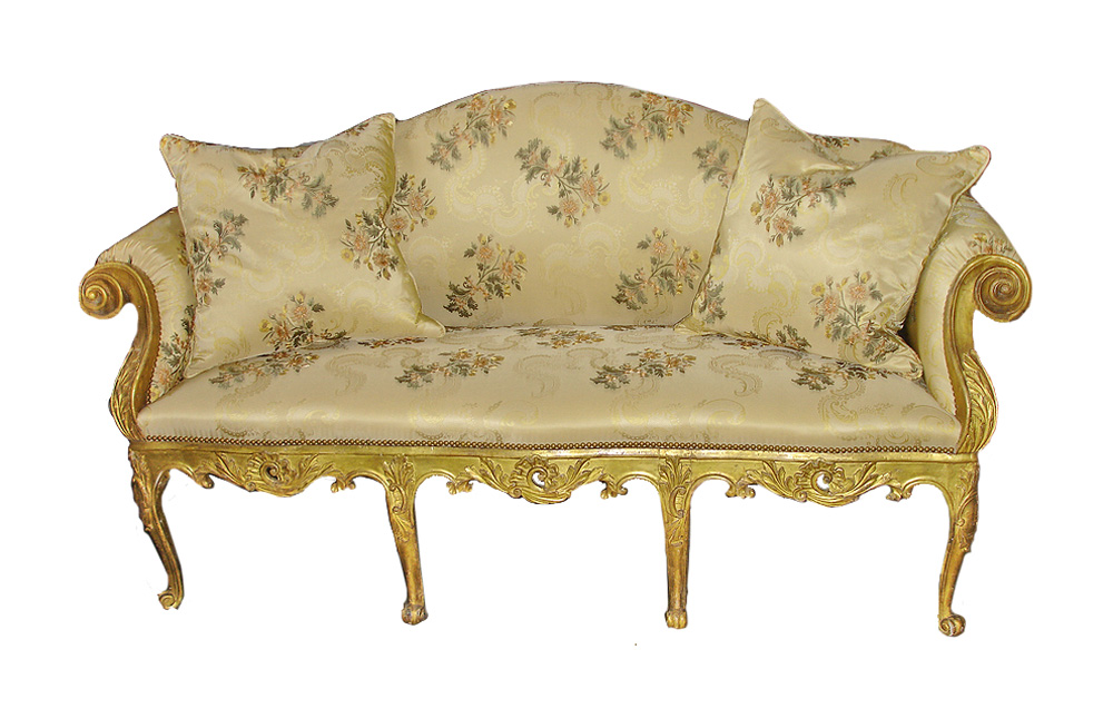 An 18th Century Italian Louis XV Carved Giltwood Settee No. 2895