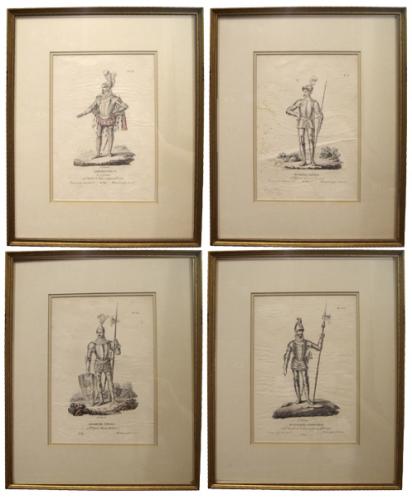 A 19th Century Italian Set of 4 Etchings of Theatrical Opera Characters No. 3807