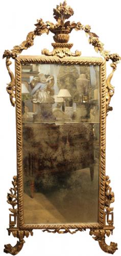 An 18th Century Luccan Giltwood Transitional Louis XV-Louis XVI Mirror No. 3634