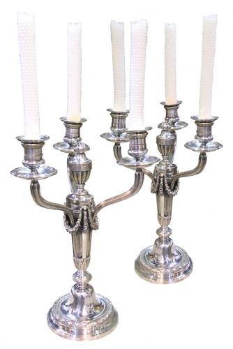 A Pair of 19th Century Silver-Plated Candlesticks No. 4171
