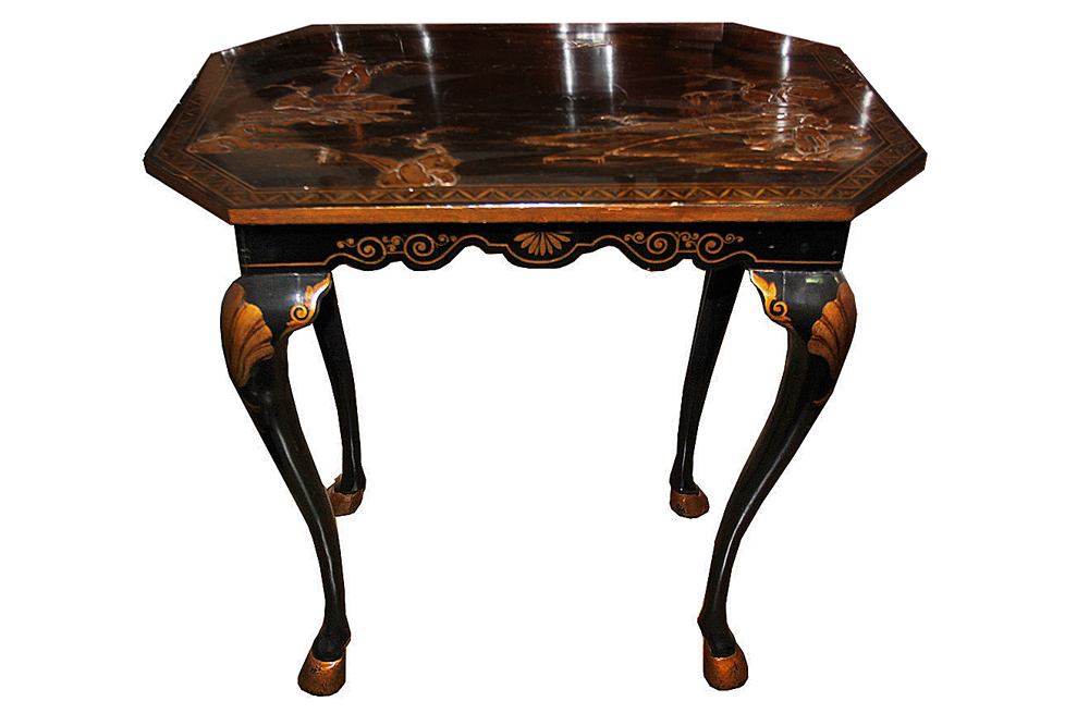 A 19th Century Black Lacquered and Gilt Rectangular Side Table No. 3262