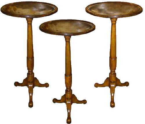 A Set of Three 19th Century Small Italian Walnut Pedestal Side Tables (originally candle stands) No. 4270