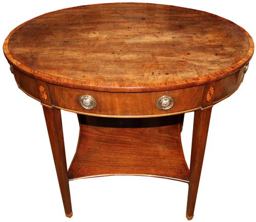 An Understated and Stylish King George III Late 18th Century Mahogany and Crossbanded Oval Side Table No. 4288
