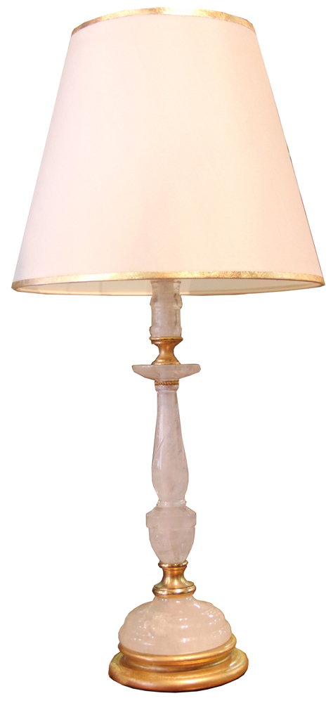 A Rock Crystal Candlestick Now Converted into a Table Lamp No. 4296