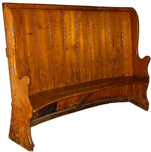 An Unusual 18th Century Country French Pine Monk's Bench No. 632