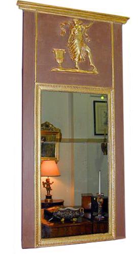 An 18th Century Italian Polychrome & Parcel Silver-Gilt Trumeau Mirror No. 797