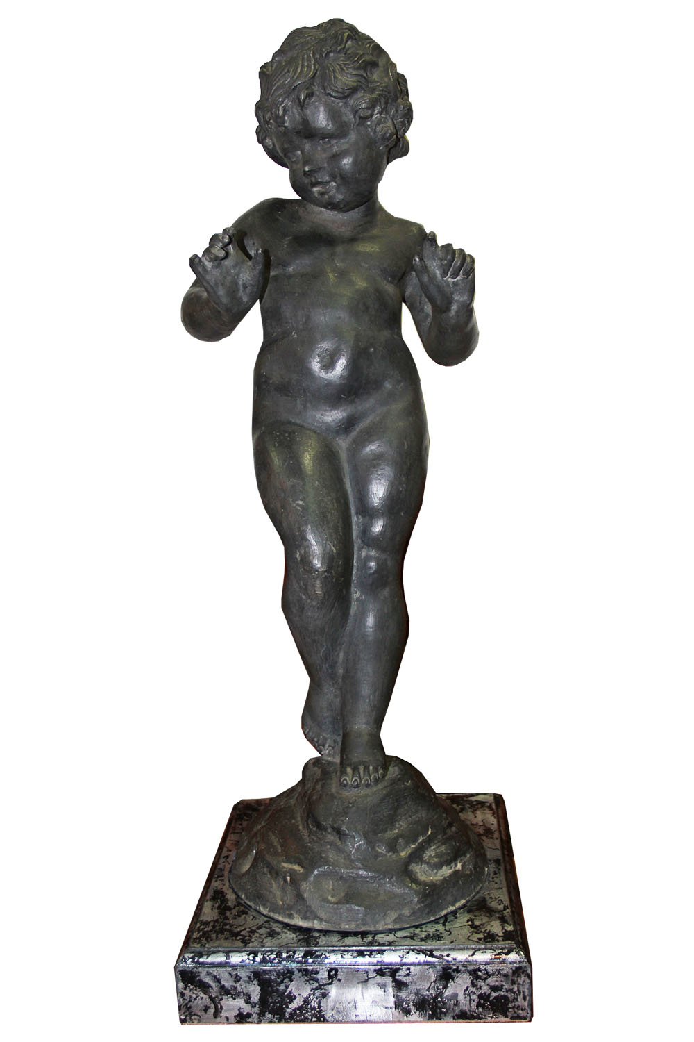 A 19th Century Italian Pewter Sculpture of a Putti No. 4529